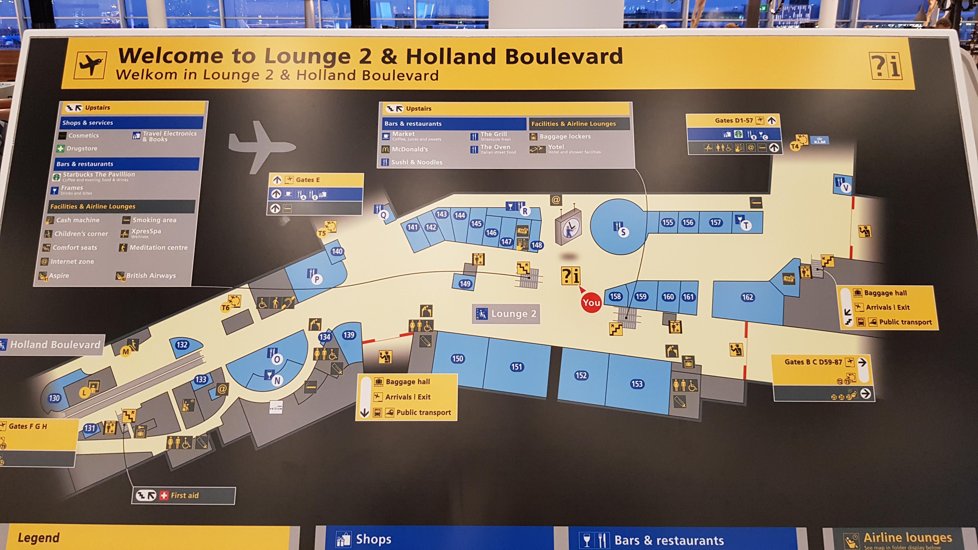 Schiphol departures 2 map